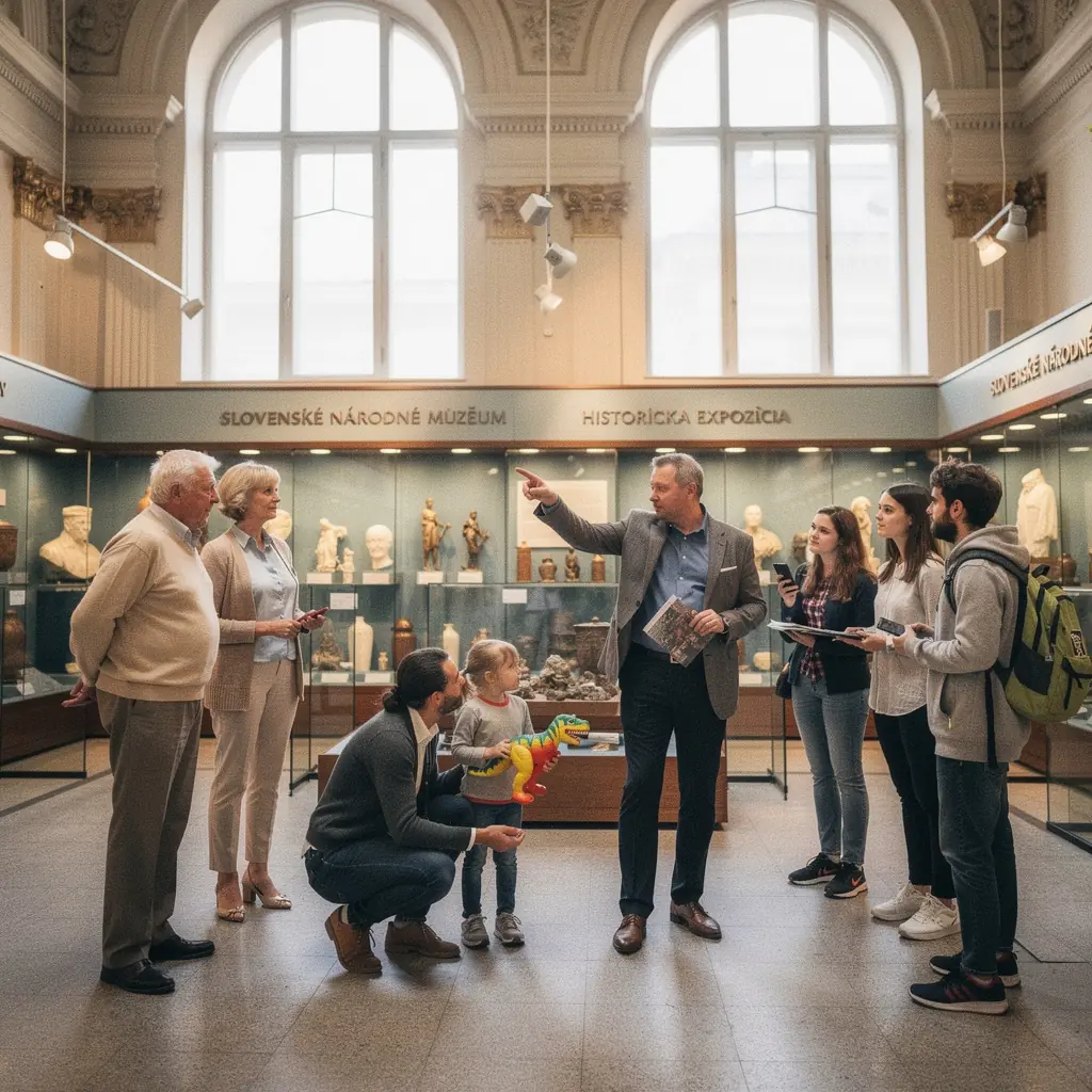 A traditional Slovak festival with locals dressed in folk costumes, celebrating cultural heritage through music and dance.